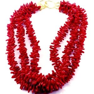 RARE KENNETH J LANE FAUX CORAL NECKLACE